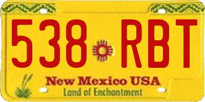 NM license plate 538RBT