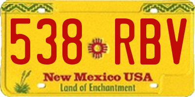 NM license plate 538RBV