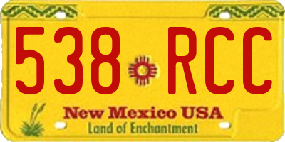 NM license plate 538RCC