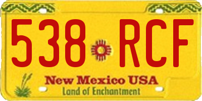 NM license plate 538RCF