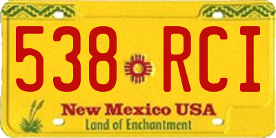 NM license plate 538RCI