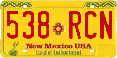 NM license plate 538RCN