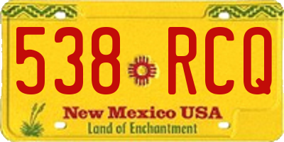 NM license plate 538RCQ