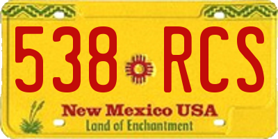 NM license plate 538RCS