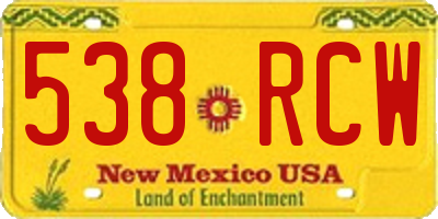 NM license plate 538RCW