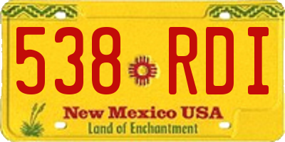 NM license plate 538RDI