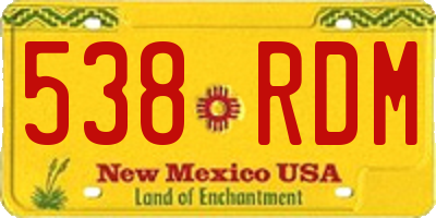 NM license plate 538RDM