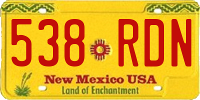 NM license plate 538RDN