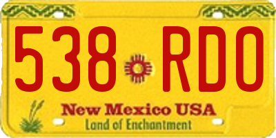 NM license plate 538RDO