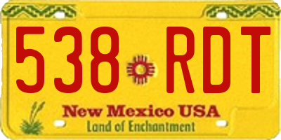 NM license plate 538RDT
