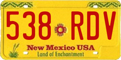 NM license plate 538RDV
