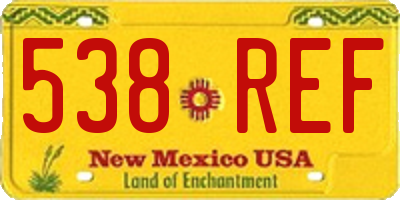 NM license plate 538REF