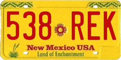 NM license plate 538REK
