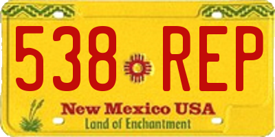 NM license plate 538REP