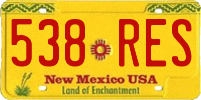 NM license plate 538RES