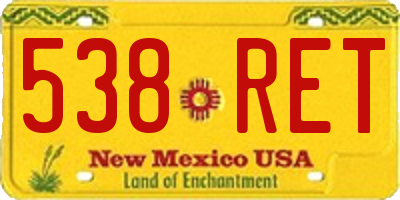 NM license plate 538RET