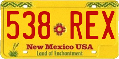 NM license plate 538REX