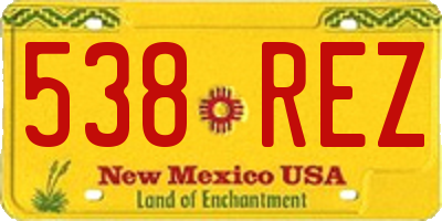 NM license plate 538REZ