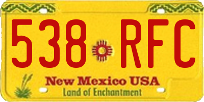 NM license plate 538RFC