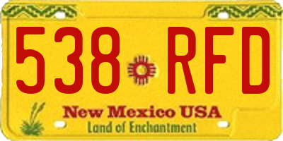 NM license plate 538RFD