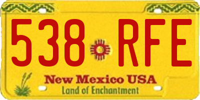 NM license plate 538RFE