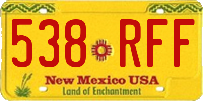 NM license plate 538RFF