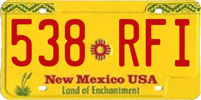 NM license plate 538RFI