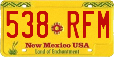 NM license plate 538RFM