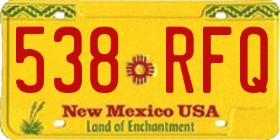 NM license plate 538RFQ