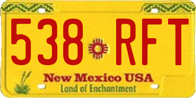 NM license plate 538RFT