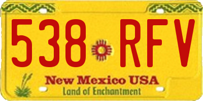 NM license plate 538RFV