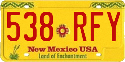 NM license plate 538RFY