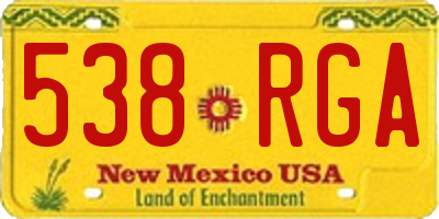 NM license plate 538RGA