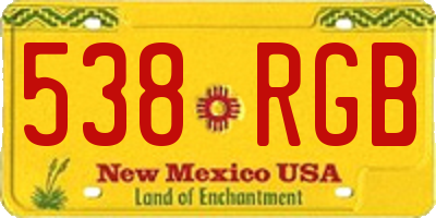 NM license plate 538RGB