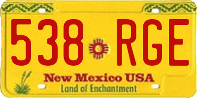 NM license plate 538RGE