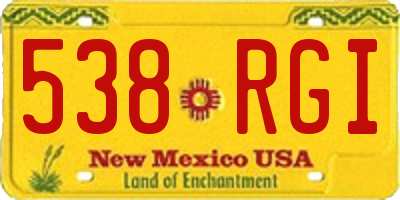 NM license plate 538RGI