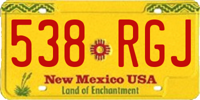 NM license plate 538RGJ