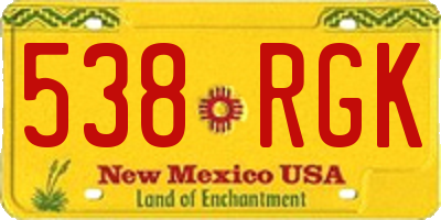 NM license plate 538RGK