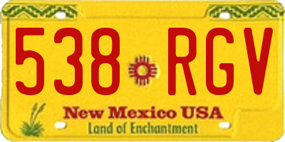 NM license plate 538RGV