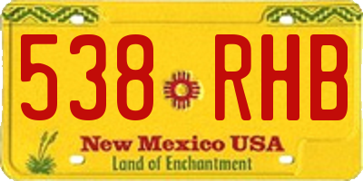 NM license plate 538RHB