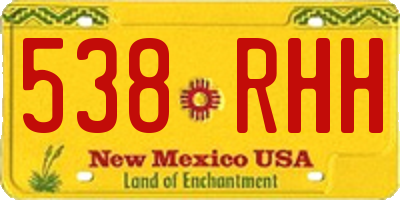 NM license plate 538RHH
