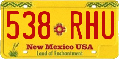NM license plate 538RHU
