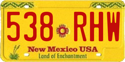NM license plate 538RHW