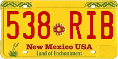 NM license plate 538RIB