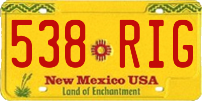 NM license plate 538RIG
