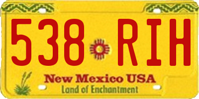 NM license plate 538RIH