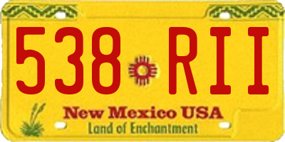 NM license plate 538RII