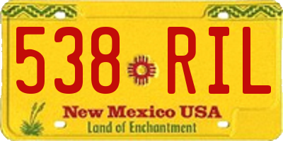NM license plate 538RIL