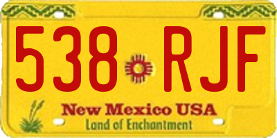 NM license plate 538RJF