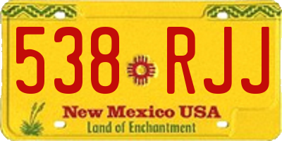 NM license plate 538RJJ